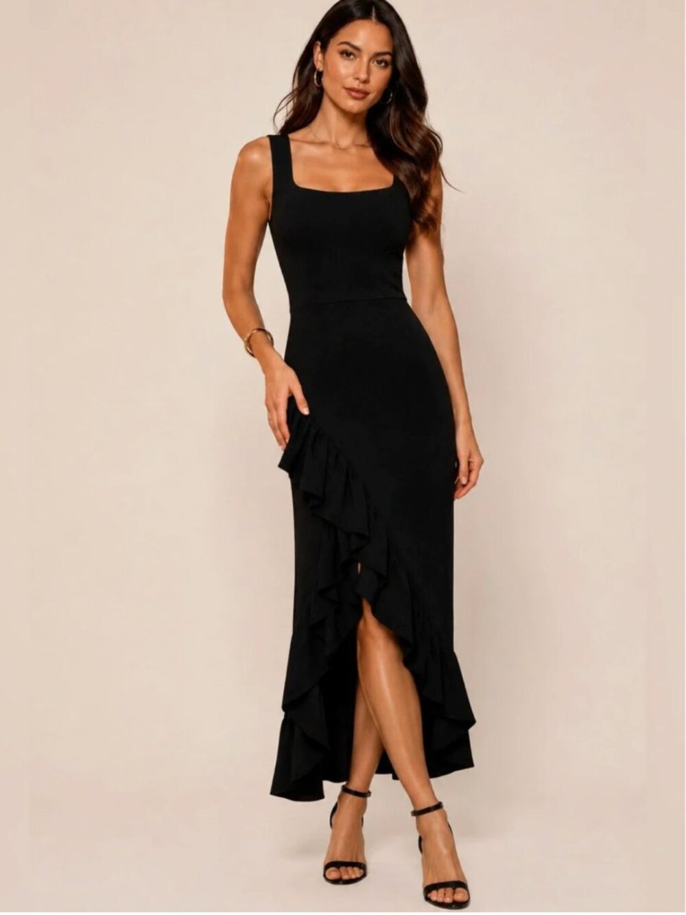 Dress the Population Charlene Black Maxi Gown | Women's Size M